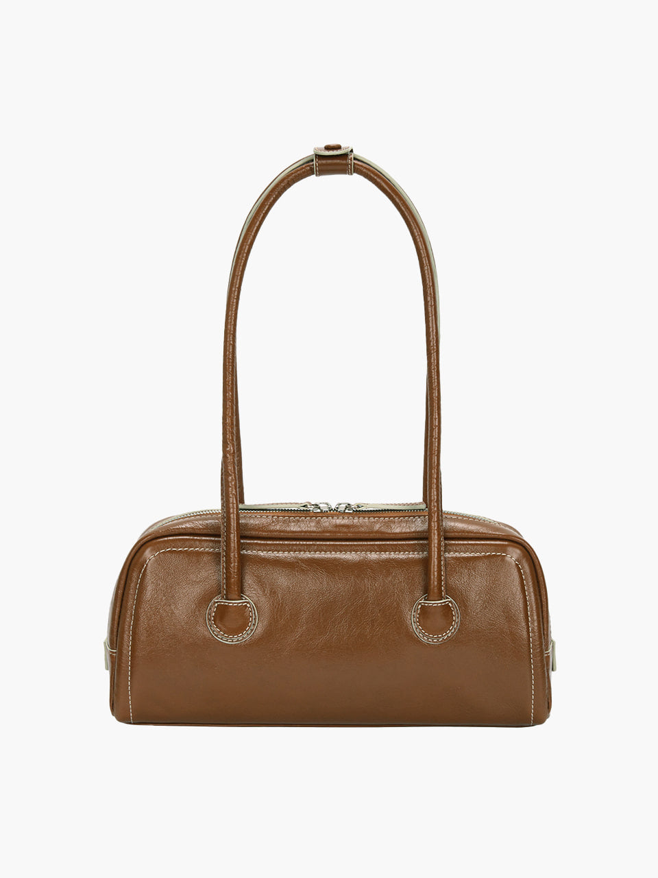 MARGESHERWOOD Soft Boston Ew Baguette Bag - Brown Crinkle