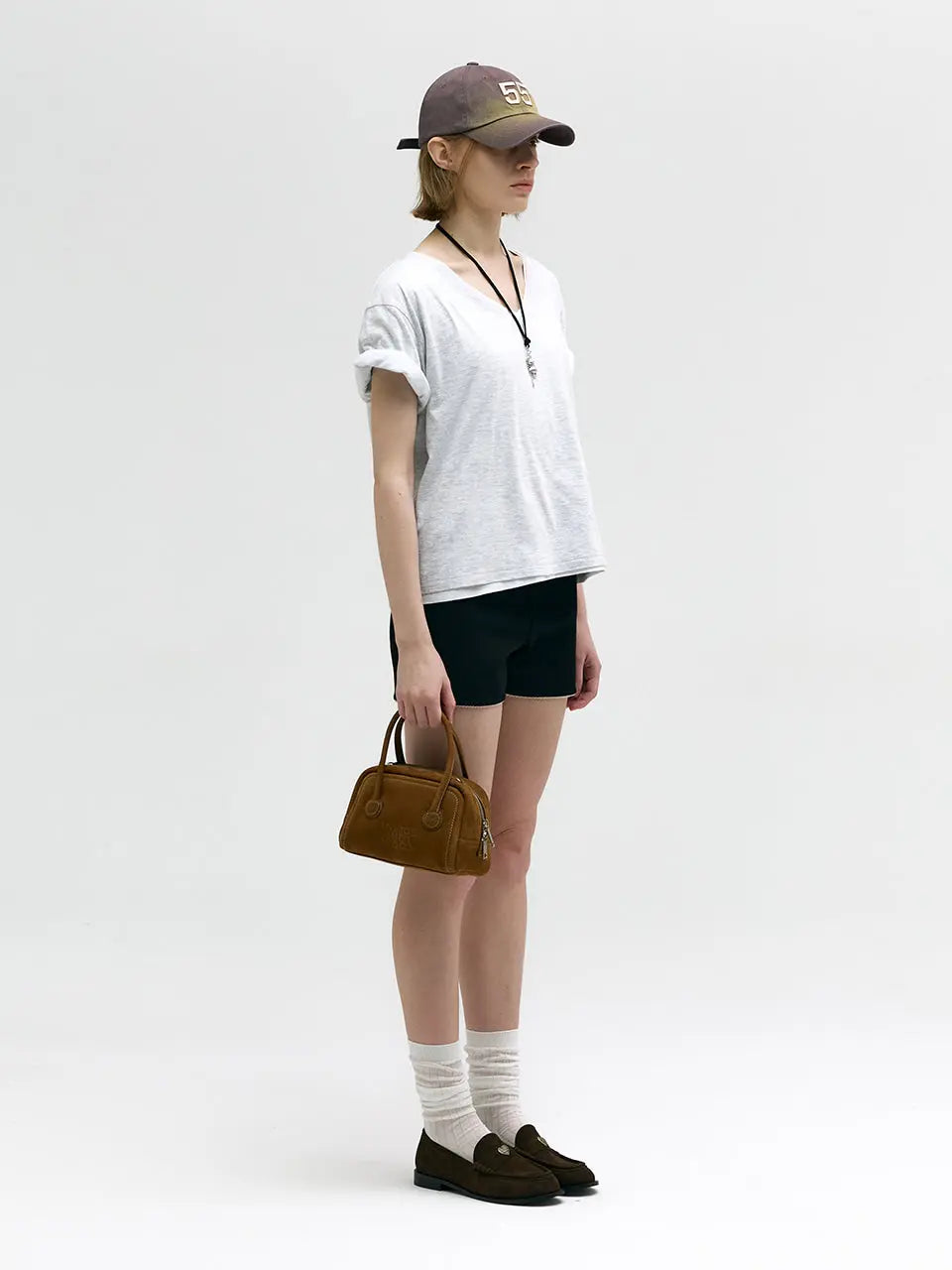 MARGESHERWOOD Soft Tote Mini Bag in Chestnut Nubuck leather
