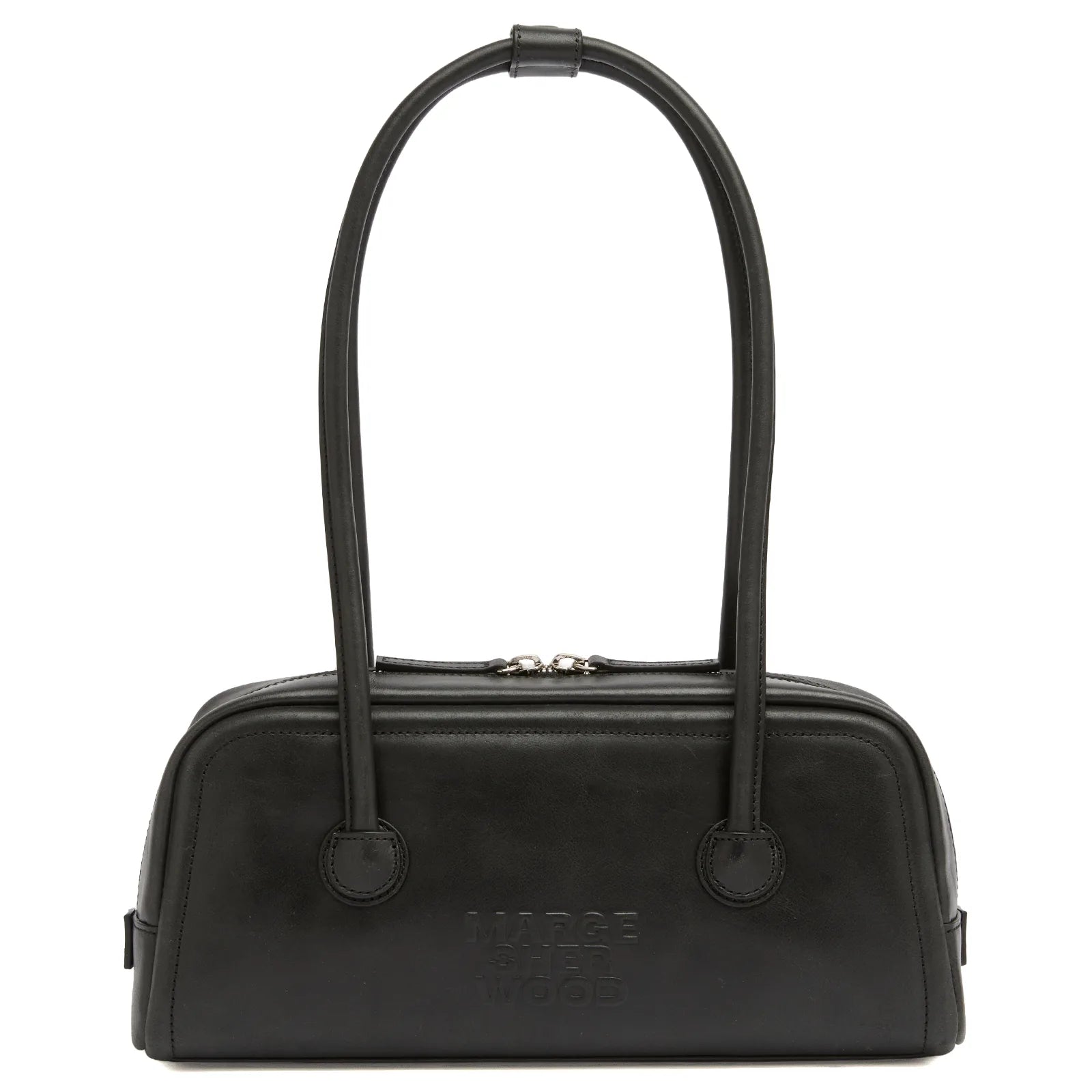 MARGESHERWOOD Soft Boston Ew Baguette Bag - Black Leather
