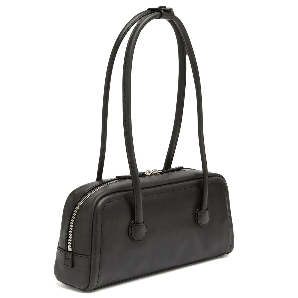 MARGESHERWOOD Soft Boston Ew Baguette Bag - Black Leather