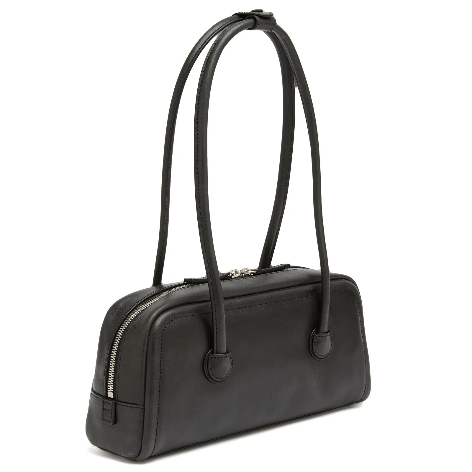 MARGESHERWOOD Soft Boston Ew Baguette Bag - Black Leather