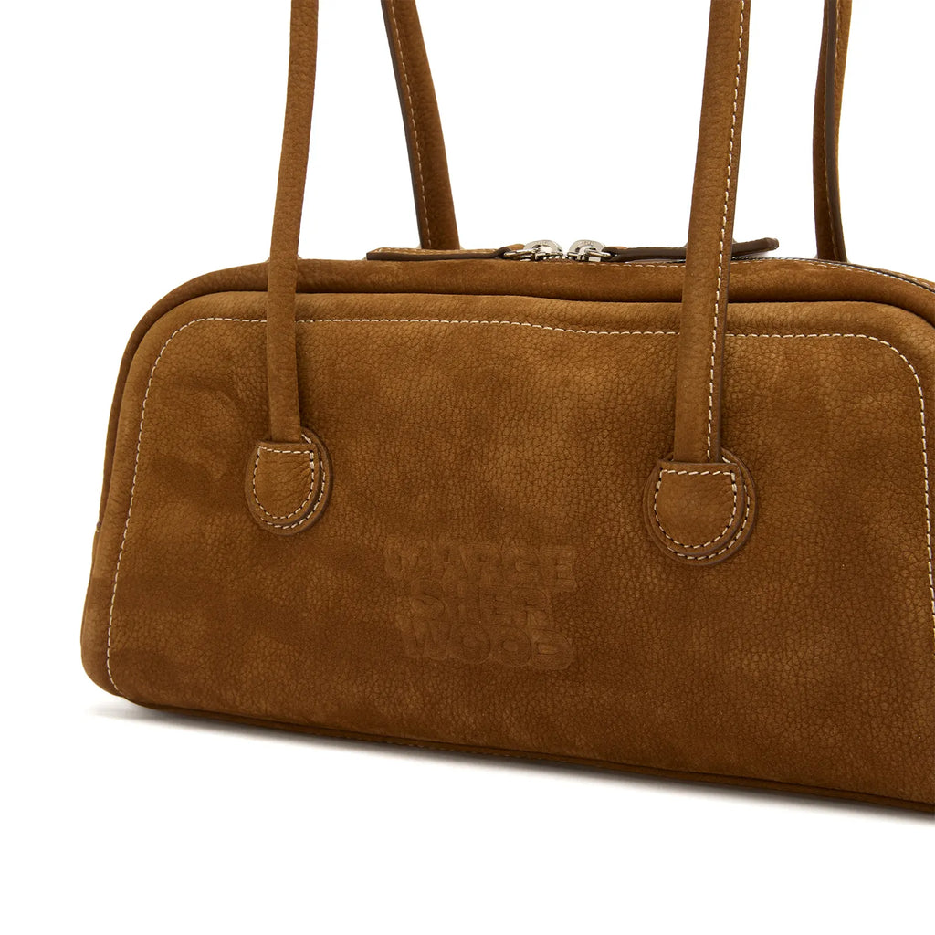 MARGESHERWOOD Soft Boston Ew Baguette Bag - Chestnut Nubuck