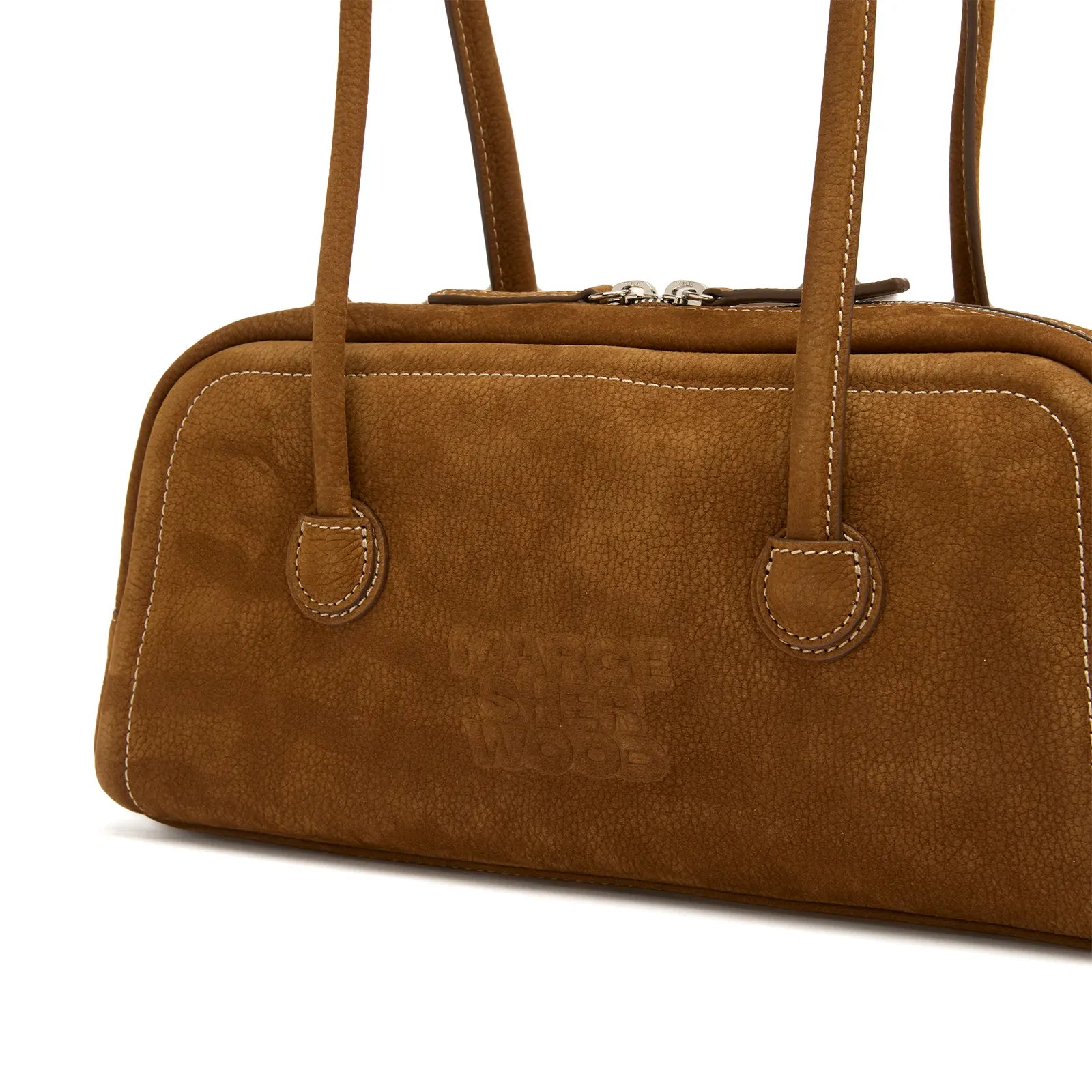 MARGESHERWOOD Soft Boston Ew Baguette Bag - Chestnut Nubuck