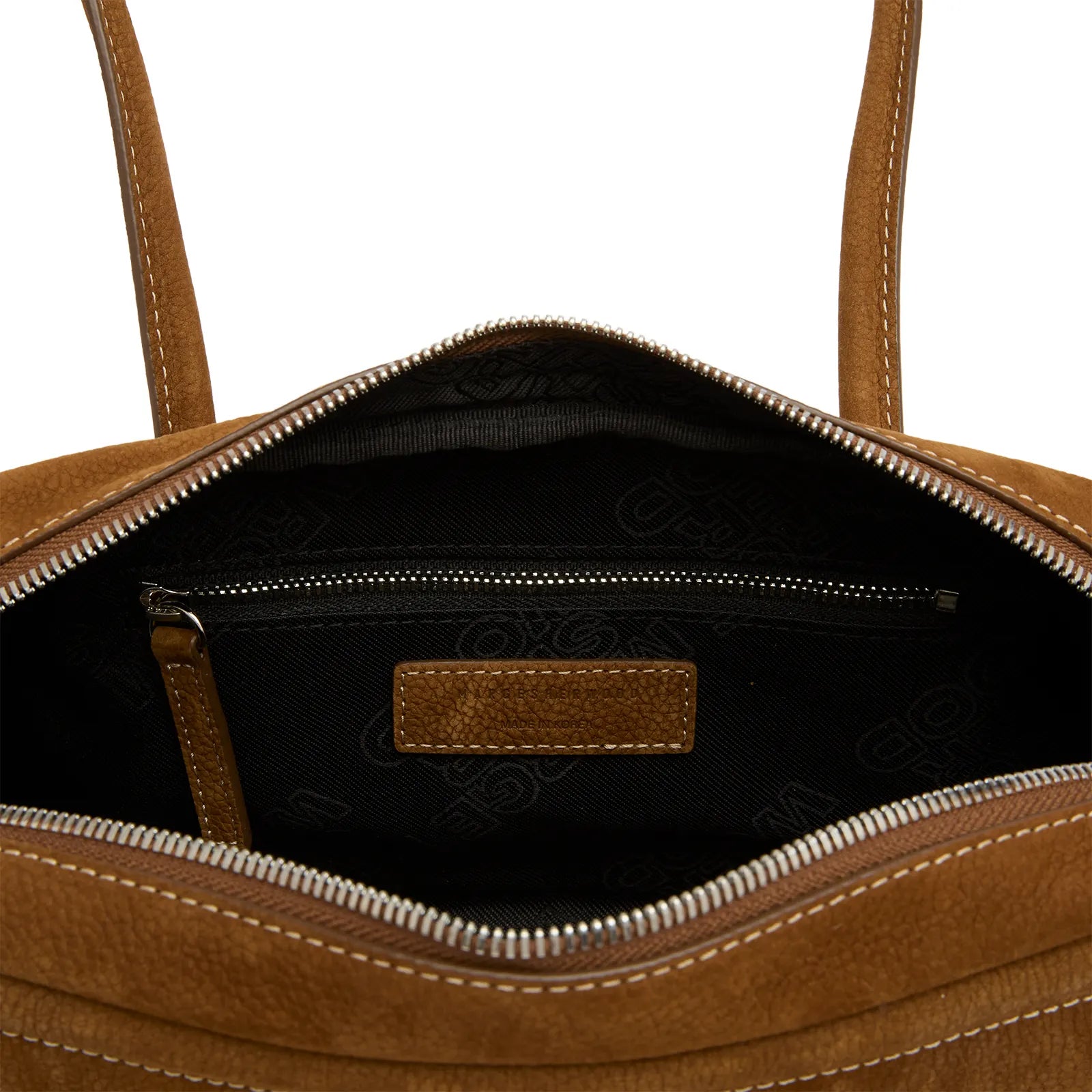 MARGESHERWOOD Soft Boston Ew Baguette Bag - Chestnut Nubuck