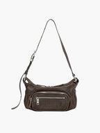 Marge Sherwood Outpocket Hobo Mini in washed brown pull-up