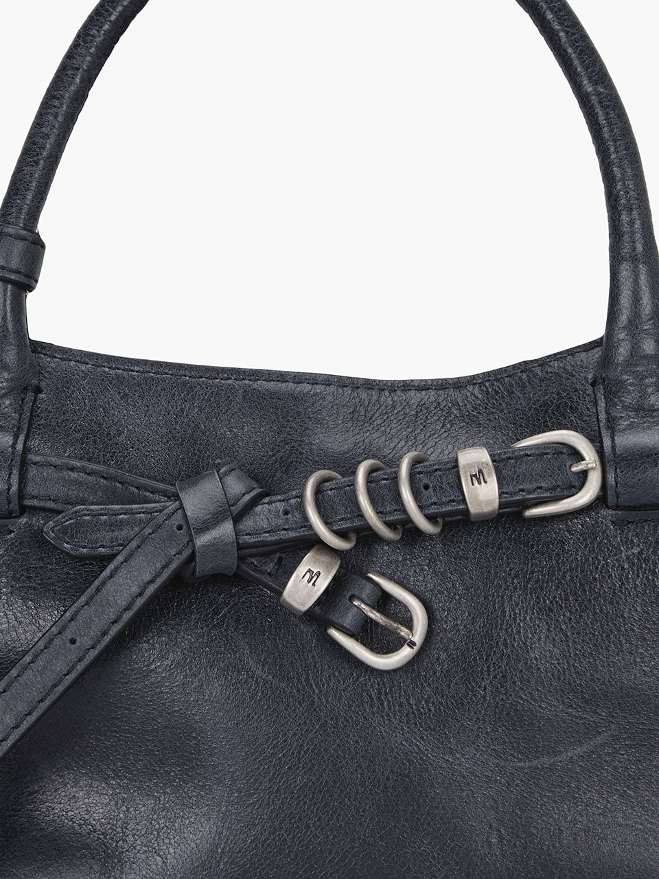 MARGESHERWOOD Grandma Used Bag - Navy Pull-up Leather