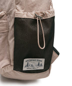 Rockfish Weatherwear Nylon Backpack Pink Beige mesh side pocket and Rockfish Node label