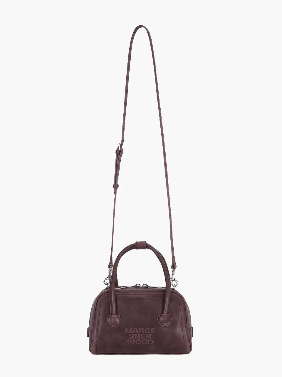 MARGESHERWOOD Soft Tote Mini Bag in Wine Pull-up leather
