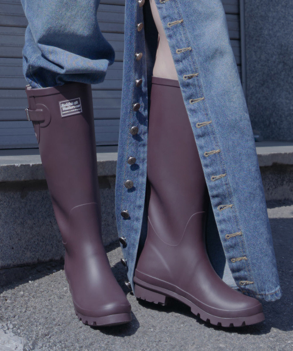 Rockfish Weatherwear ORIGINAL RAIN BOOTS LONG Dark Burgundy on model