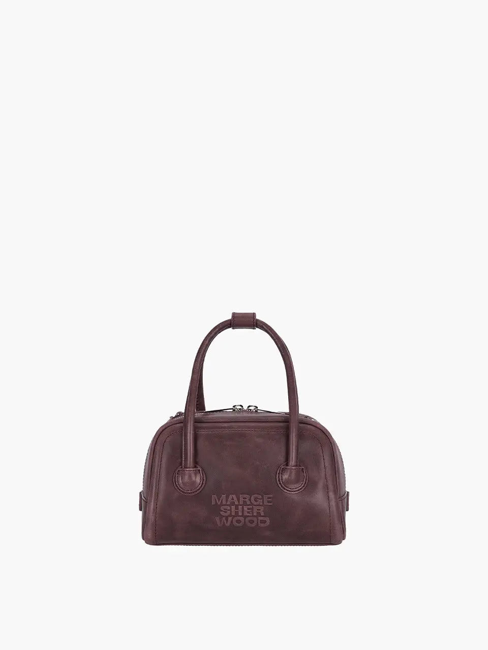 MARGESHERWOOD Soft Tote Mini Bag in Wine Pull-up leather