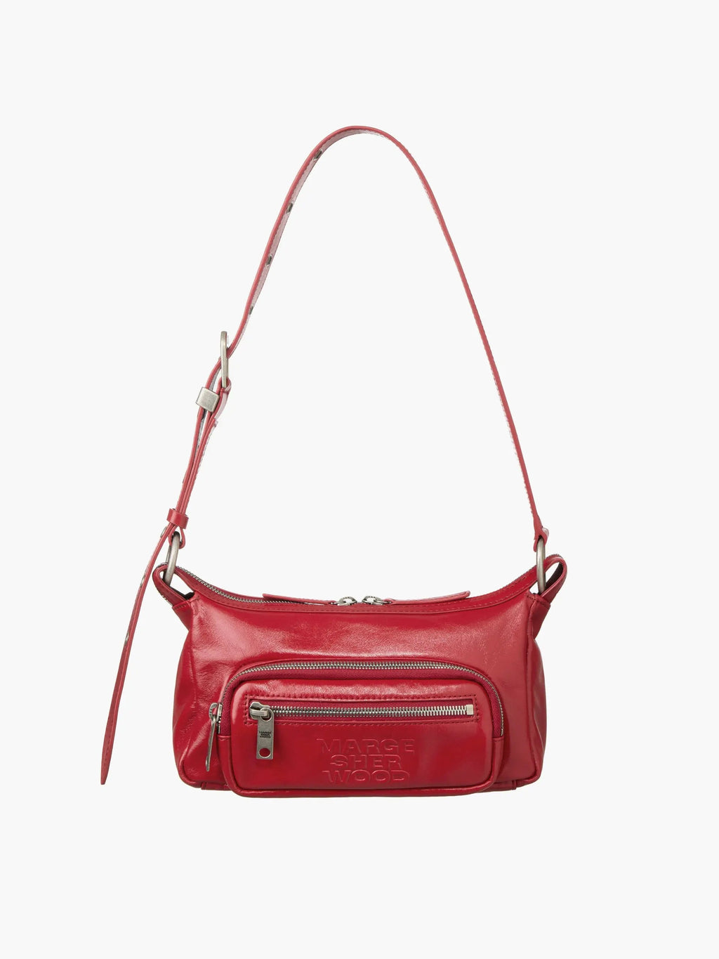 Marge Sherwood Outpocket Hobo Mini in apple red glossy plain