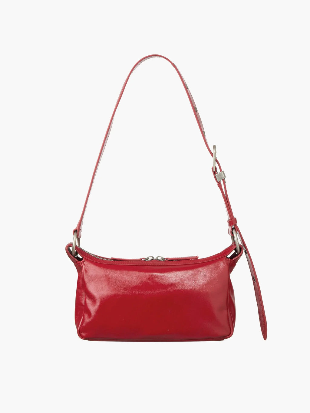 Marge Sherwood Outpocket Hobo Mini in apple red glossy plain, view 4