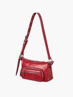 Marge Sherwood Outpocket Hobo Mini in apple red glossy plain, view 5