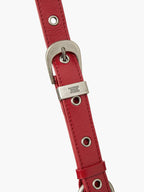 Marge Sherwood Outpocket Hobo Mini in apple red glossy plain, view 7