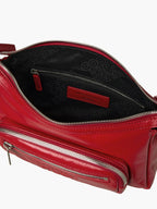 Marge Sherwood Outpocket Hobo Mini in apple red glossy plain, view 8
