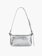 Marge Sherwood Outpocket Hobo Mini in silver crinkle, view 4