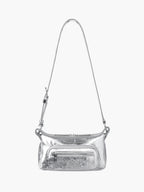 Marge Sherwood Outpocket Hobo Mini in silver crinkle, view 6