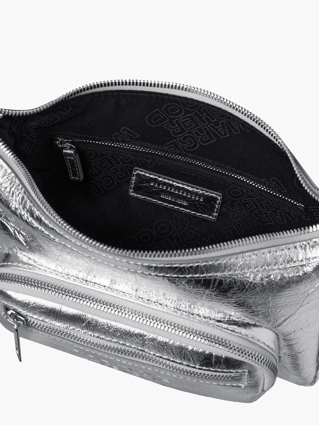 Marge Sherwood Outpocket Hobo Mini in silver crinkle, view 8