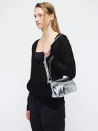 Marge Sherwood Outpocket Hobo Mini in silver crinkle, view 2