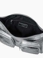 MARGESHERWOOD Outpocket Hobo Shoulder Bag Silver Crinkle interior