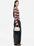 MARGESHERWOOD Soft Tote Mini Bag in Light Grey Plain leather