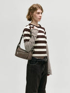 Marge Sherwood Outpocket Hobo Mini in taupe washed nappa, view 2