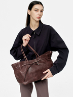 MARGESHERWOOD Grandma Used Bag Large - Wine Pull-up Leather