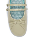 Rockfish Weatherwear Square Toe Two Strap Maryjanes Butter toe and ribbon close-up