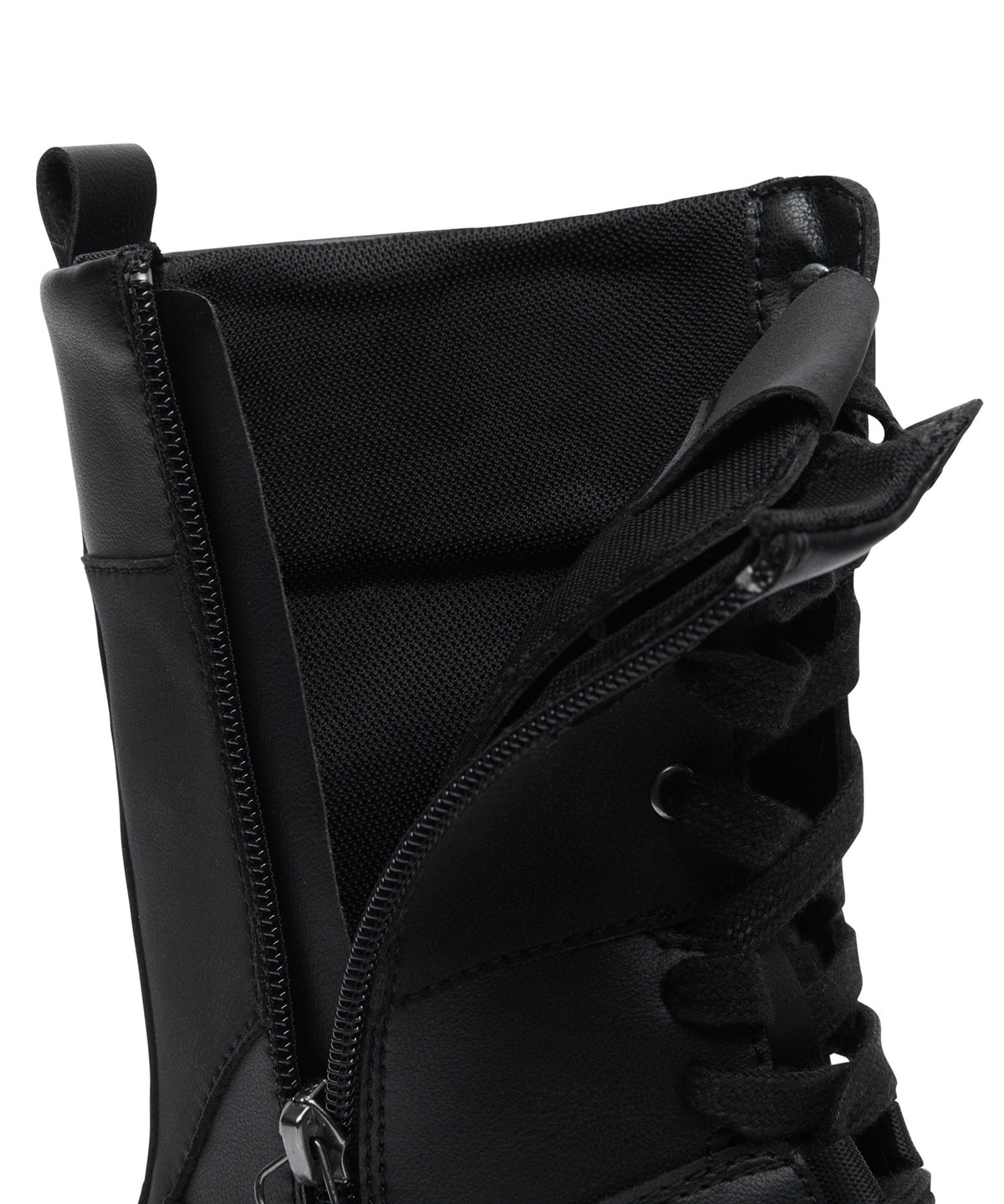 Rockfish Weatherwear Aster High Top Sneakers Black side zip closeup