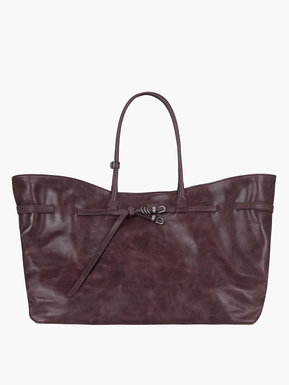 MARGESHERWOOD Grandma Used Bag XL - Wine Pull-up Leather