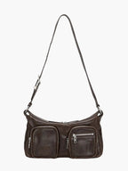 MARGESHERWOOD Outpocket Hobo Shoulder Bag Washed Brown Pull-Up detail