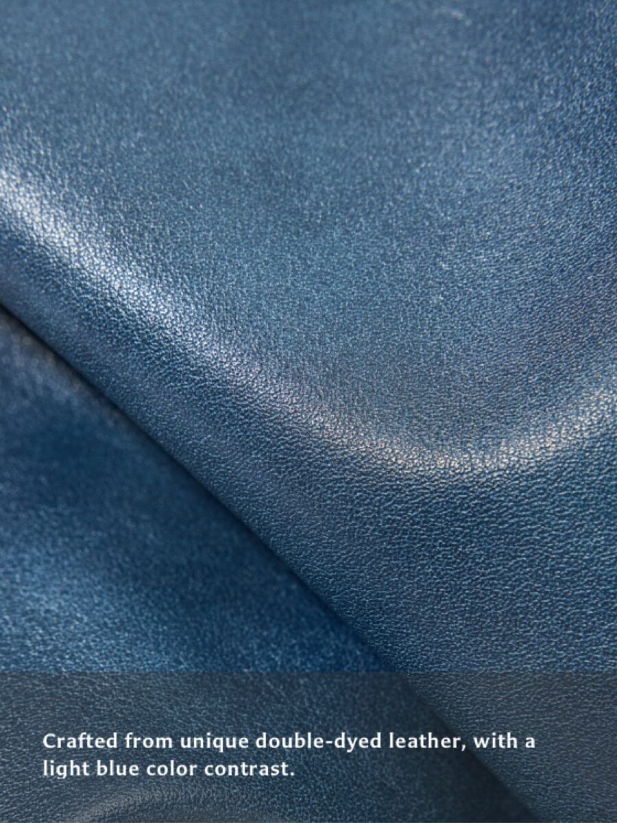 Songmont Medium Gather Bag - Navy double-dyed leather, contrast detail