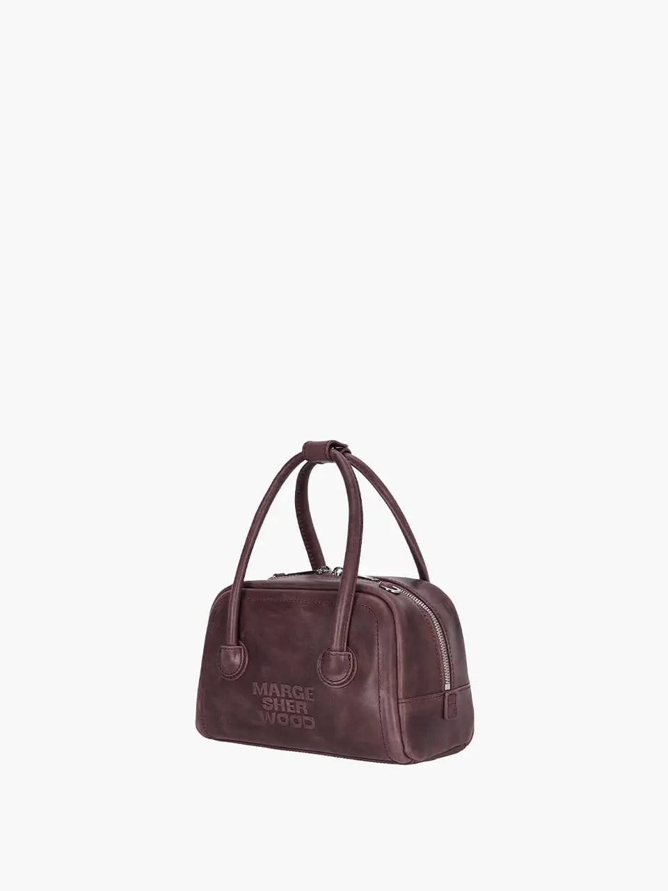 MARGESHERWOOD Soft Tote Mini Bag in Wine Pull-up leather