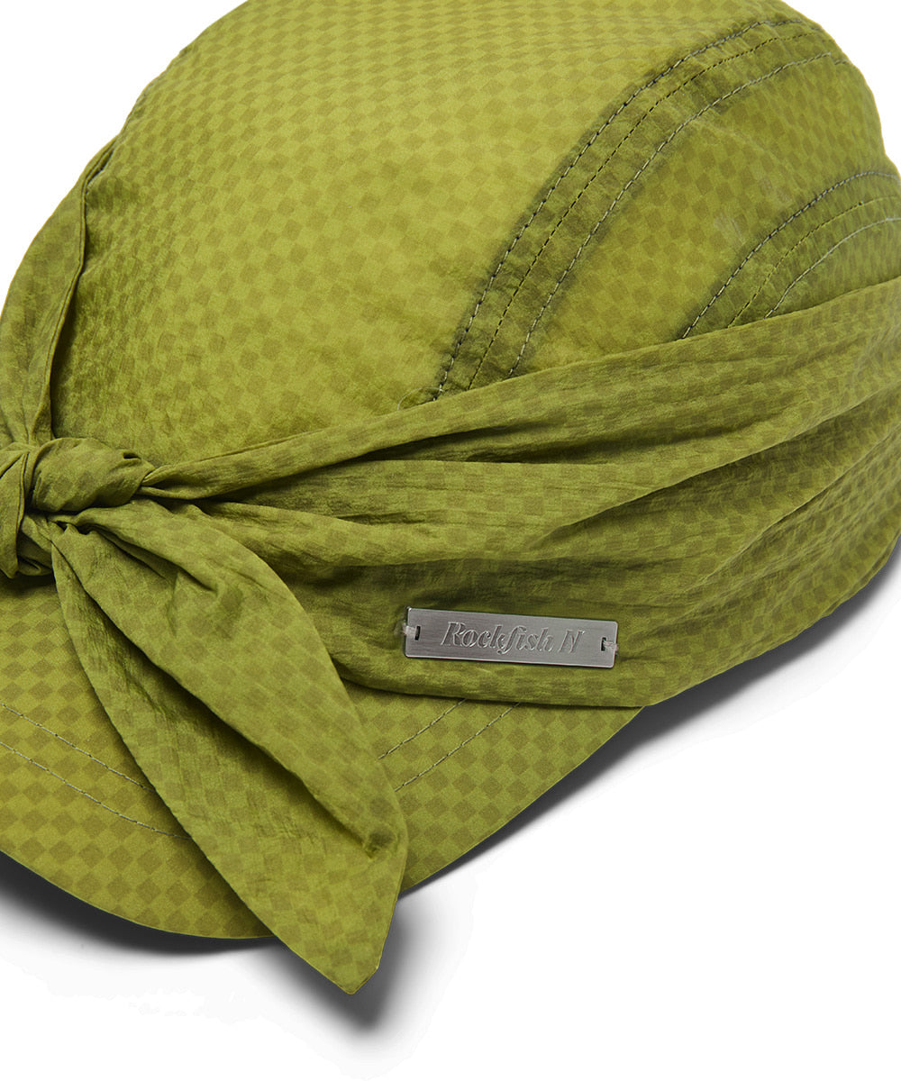 Rockfish Weatherwear KNOT CAP Olive Check ribbon detail