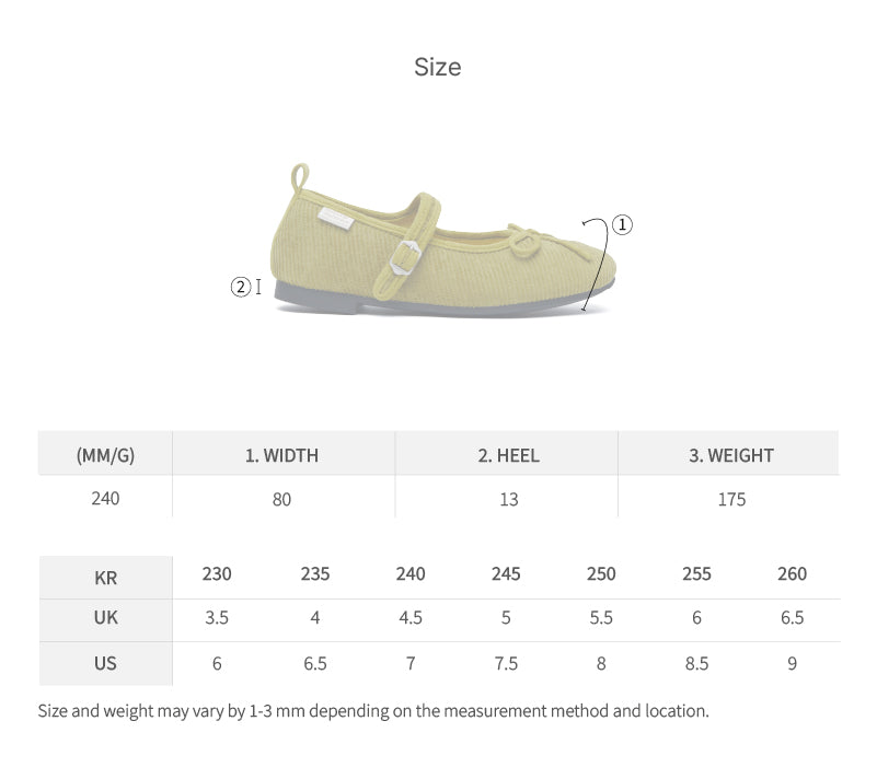 Rockfish Weatherwear Bella Maryjanes Corduroy Olive size chart