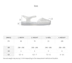 Rockfish Weatherwear GLAIR Strappy Sandals (Clear) size chart