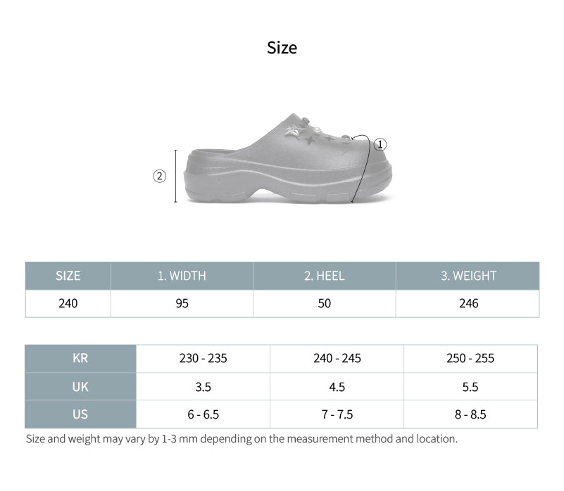 Rockfish Weatherwear x clor Hayden Clog size chart