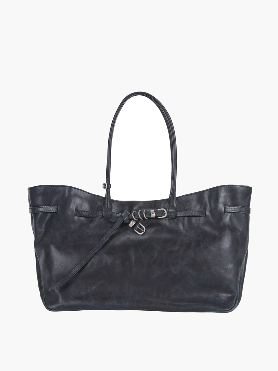 MARGESHERWOOD Grandma Used Bag Large - Navy Pull-up Leather