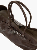 MARGESHERWOOD Grandma Used Bag Large - Washed Brown Pull-up Leather