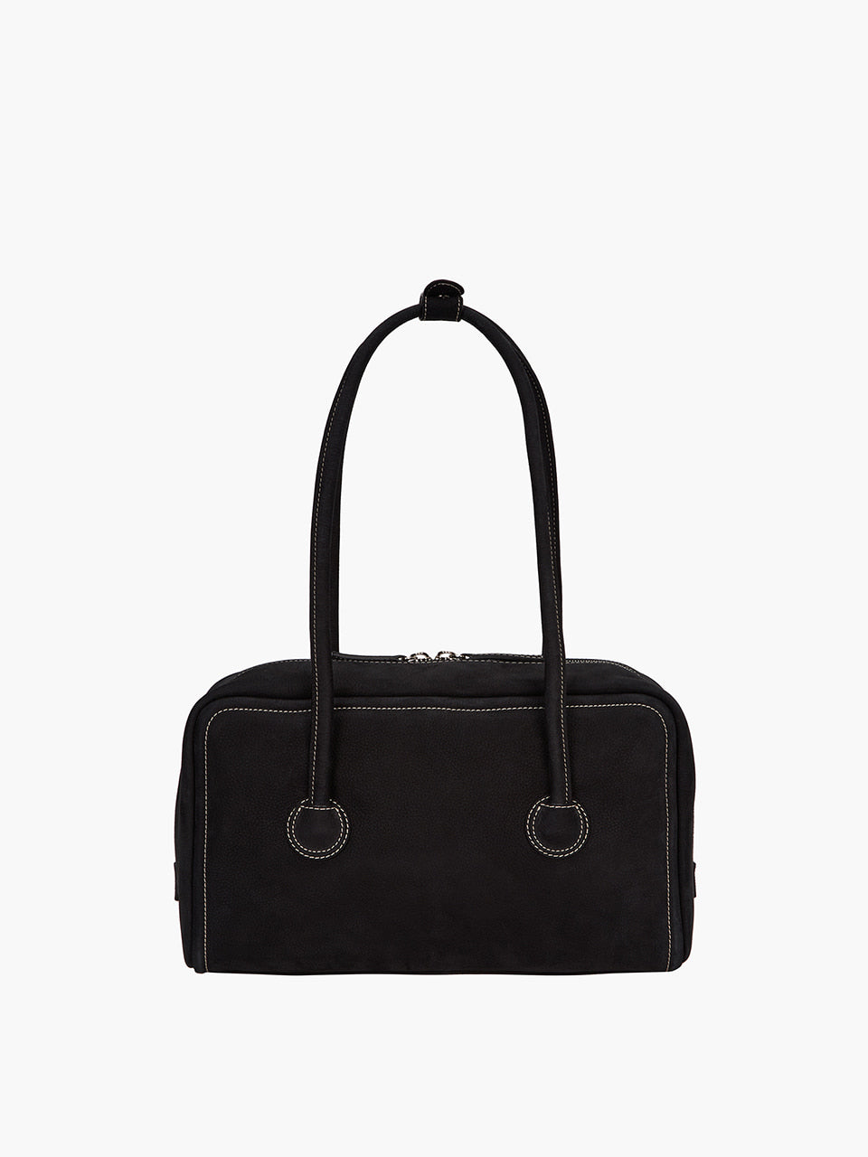 MARGESHERWOOD Soft Boston Bag - Black Nubuck