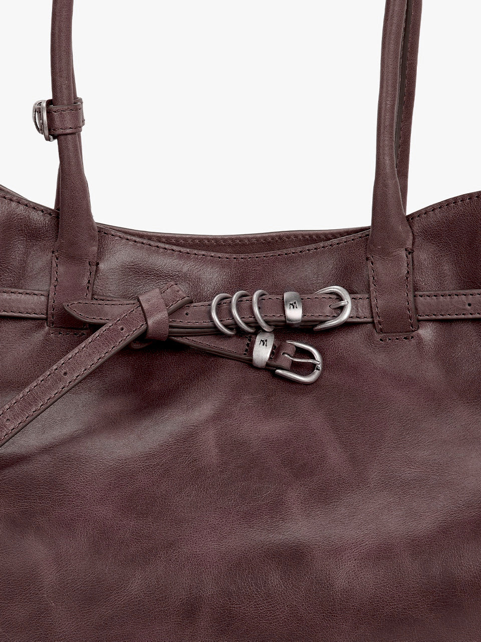 MARGESHERWOOD Grandma Used Bag Large - Wine Pull-up Leather