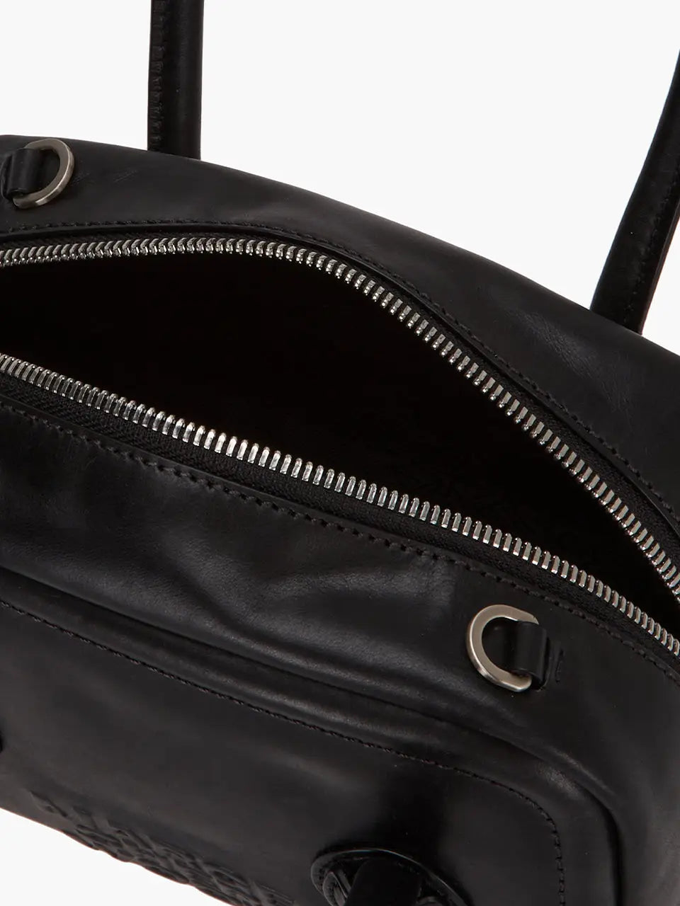 MARGESHERWOOD Soft Tote Mini Bag in Black Pull-up leather