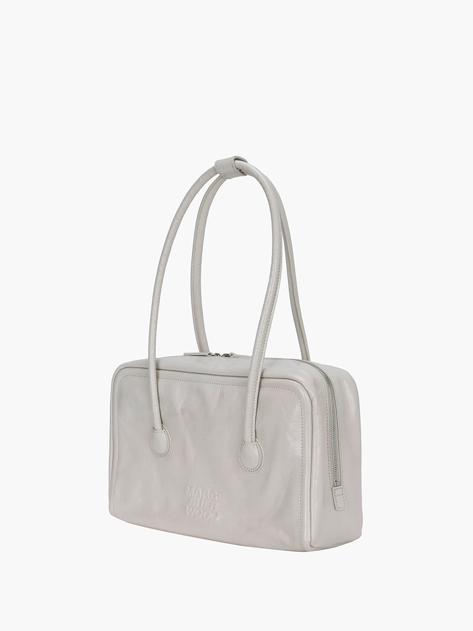 MARGESHERWOOD Soft Boston Bag - Light Grey Crinkle