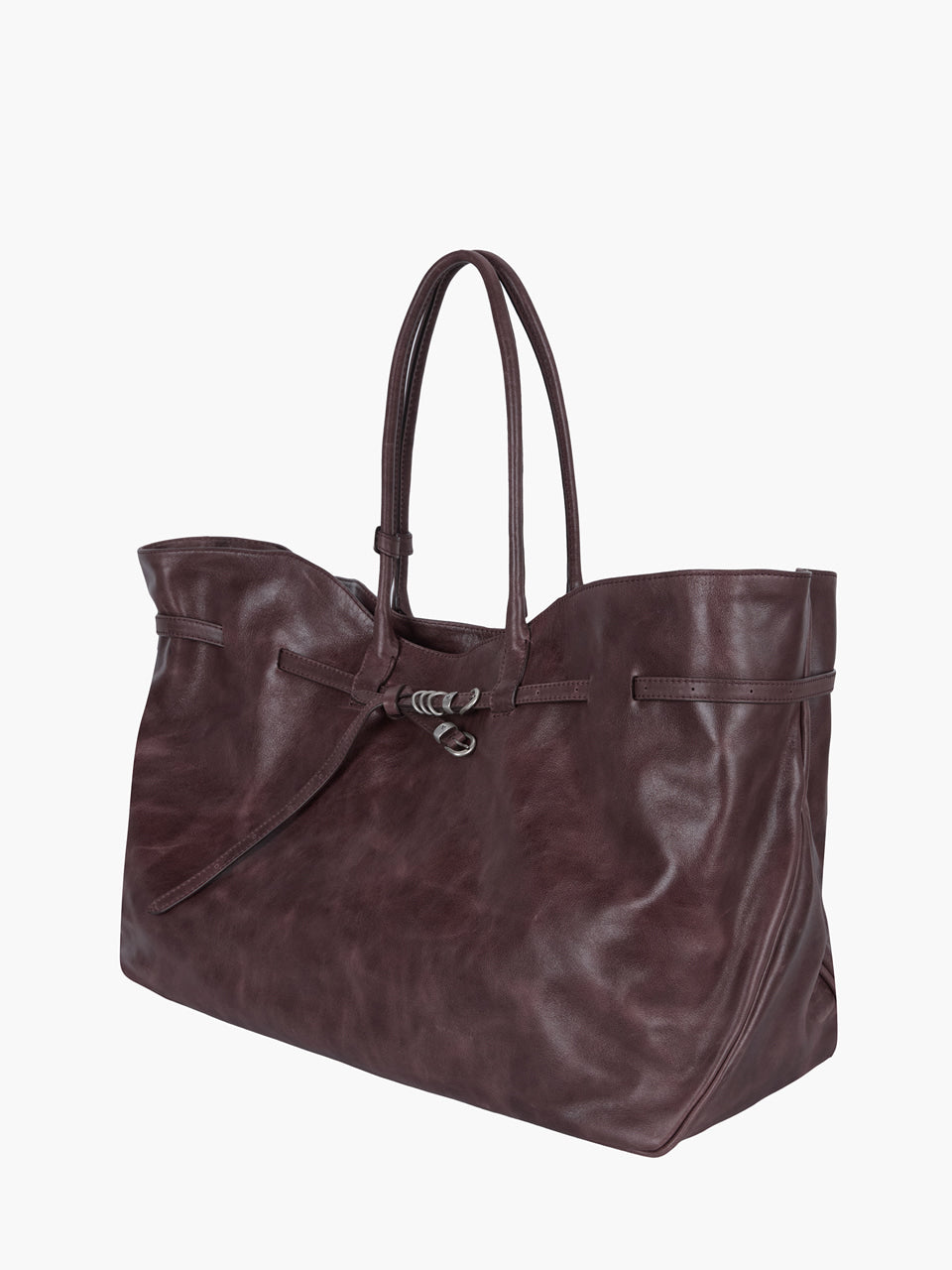 MARGESHERWOOD Grandma Used Bag XL - Wine Pull-up Leather