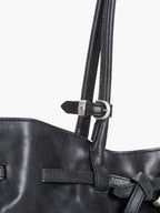 MARGESHERWOOD Grandma Used Bag Large - Navy Pull-up Leather