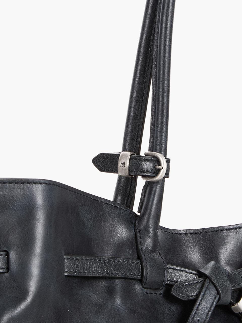 MARGESHERWOOD Grandma Used Bag Large - Navy Pull-up Leather