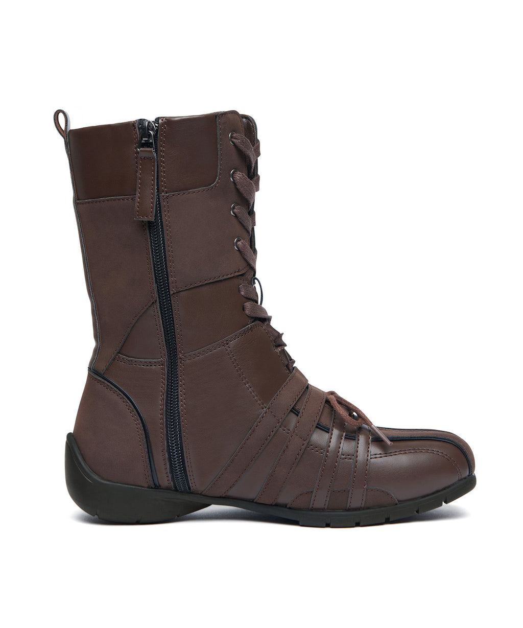 Rockfish Weatherwear Aster High Top Sneakers Dark Brown side zip view