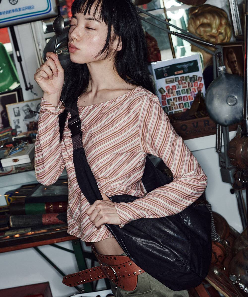 Rockfish Weatherwear Buckle Hobo Bag Black worn across the body