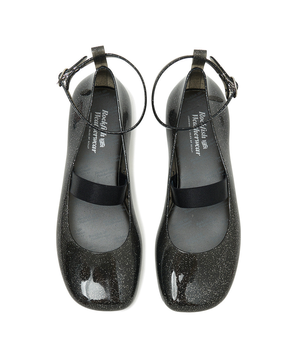 Rockfish Weatherwear GLAIR BANDING FLATS Glitter Black top view