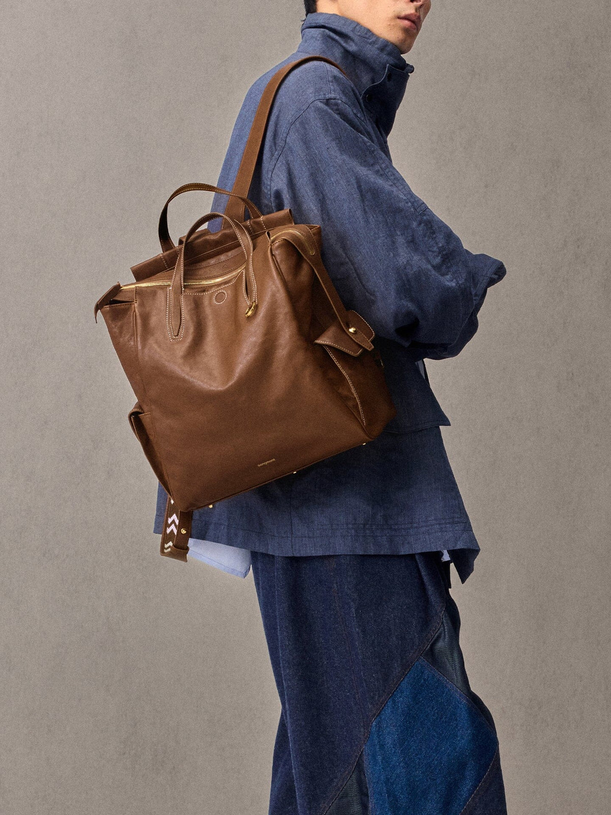 Songmont Small Yore Backpack Sandal - worn on the back, side view